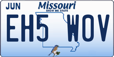 MO license plate EH5W0V