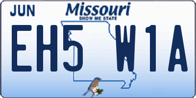 MO license plate EH5W1A