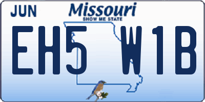 MO license plate EH5W1B