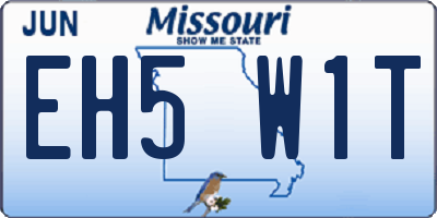 MO license plate EH5W1T