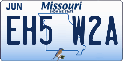 MO license plate EH5W2A