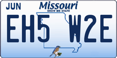 MO license plate EH5W2E
