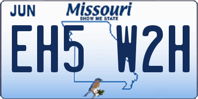 MO license plate EH5W2H