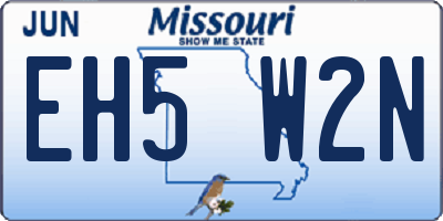 MO license plate EH5W2N
