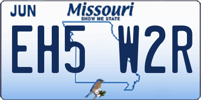 MO license plate EH5W2R
