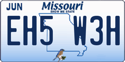 MO license plate EH5W3H