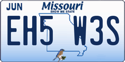 MO license plate EH5W3S