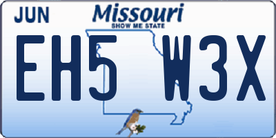 MO license plate EH5W3X
