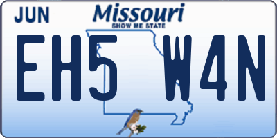 MO license plate EH5W4N
