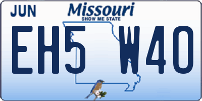 MO license plate EH5W4O