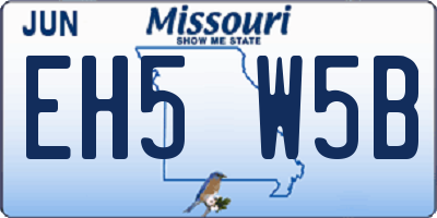 MO license plate EH5W5B