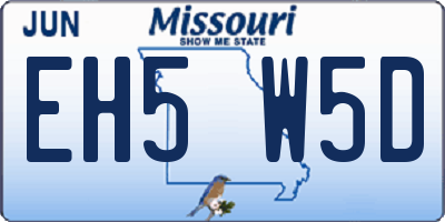 MO license plate EH5W5D