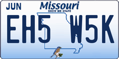 MO license plate EH5W5K