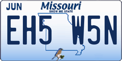 MO license plate EH5W5N