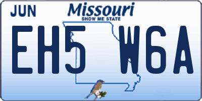 MO license plate EH5W6A