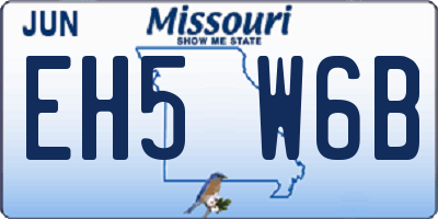 MO license plate EH5W6B