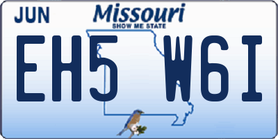 MO license plate EH5W6I