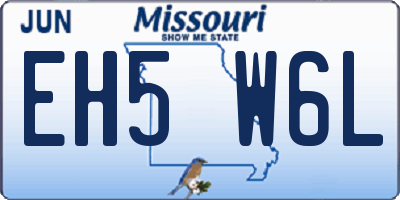 MO license plate EH5W6L