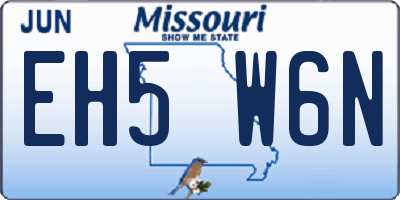 MO license plate EH5W6N