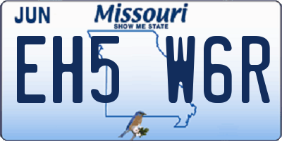 MO license plate EH5W6R