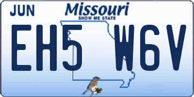 MO license plate EH5W6V