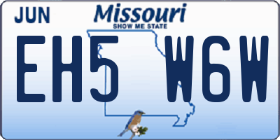 MO license plate EH5W6W