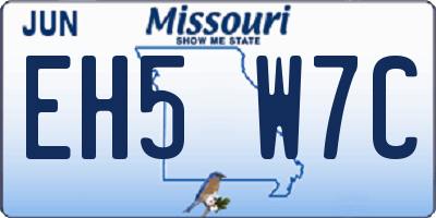 MO license plate EH5W7C