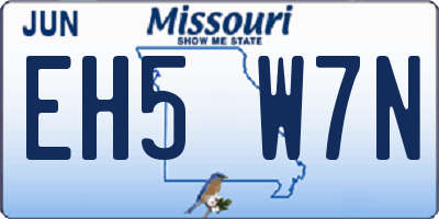 MO license plate EH5W7N