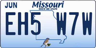 MO license plate EH5W7W