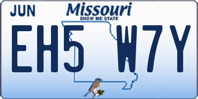 MO license plate EH5W7Y