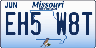 MO license plate EH5W8T