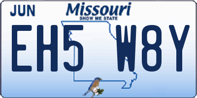 MO license plate EH5W8Y