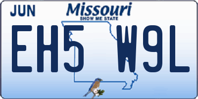 MO license plate EH5W9L