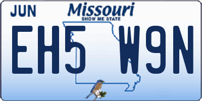 MO license plate EH5W9N
