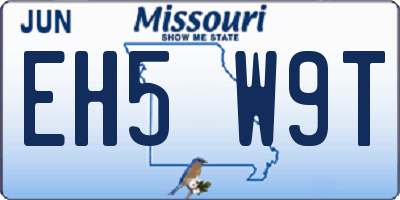MO license plate EH5W9T