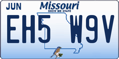 MO license plate EH5W9V