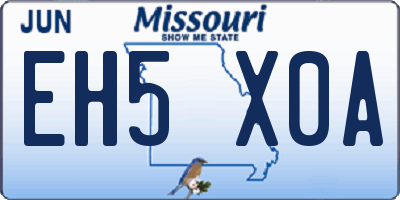MO license plate EH5X0A