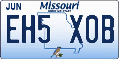 MO license plate EH5X0B