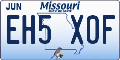 MO license plate EH5X0F