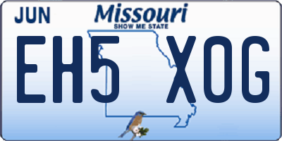 MO license plate EH5X0G