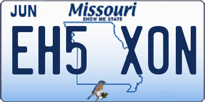 MO license plate EH5X0N