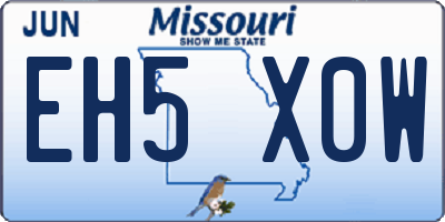 MO license plate EH5X0W