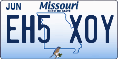 MO license plate EH5X0Y