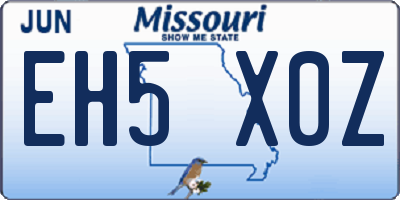 MO license plate EH5X0Z