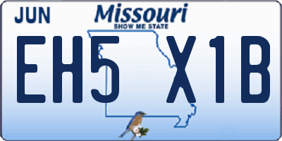 MO license plate EH5X1B