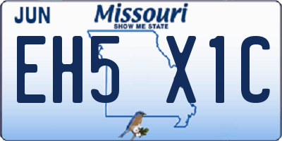 MO license plate EH5X1C