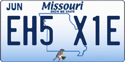 MO license plate EH5X1E