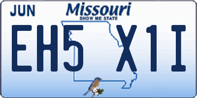 MO license plate EH5X1I