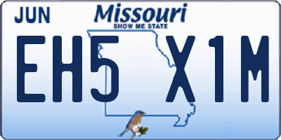 MO license plate EH5X1M