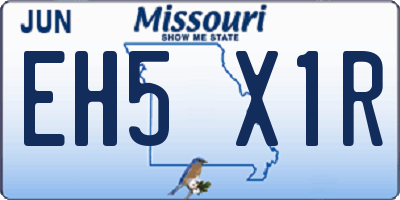 MO license plate EH5X1R